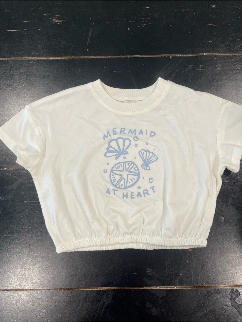 Mermaid At Heart Cropped Graphic Toddler Girl Tee
